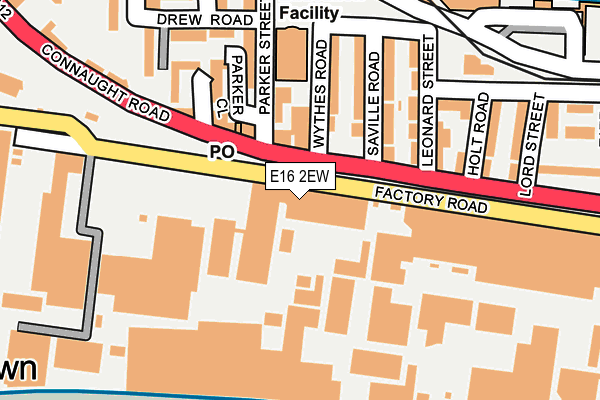 E16 2EW map - OS OpenMap – Local (Ordnance Survey)