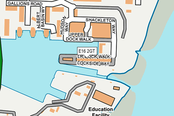 E16 2GT map - OS OpenMap – Local (Ordnance Survey)