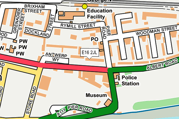 E16 2JL map - OS OpenMap – Local (Ordnance Survey)