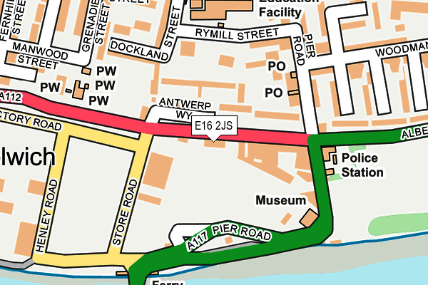 E16 2JS map - OS OpenMap – Local (Ordnance Survey)