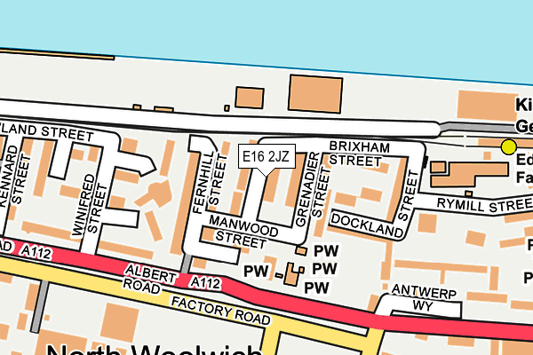 E16 2JZ map - OS OpenMap – Local (Ordnance Survey)