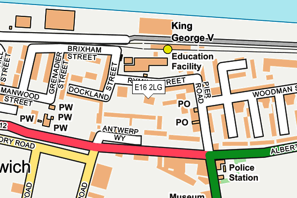 E16 2LG map - OS OpenMap – Local (Ordnance Survey)