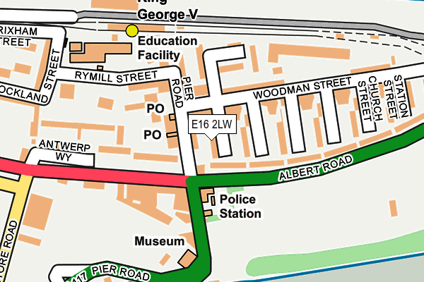 E16 2LW map - OS OpenMap – Local (Ordnance Survey)