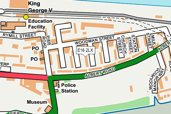 E16 2LX map - OS OpenMap – Local (Ordnance Survey)