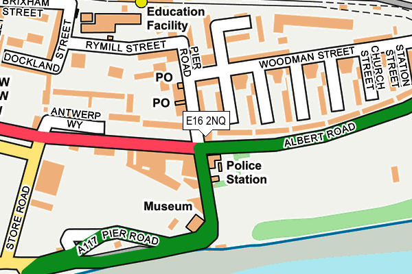 E16 2NQ map - OS OpenMap – Local (Ordnance Survey)