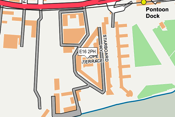 E16 2PH map - OS OpenMap – Local (Ordnance Survey)