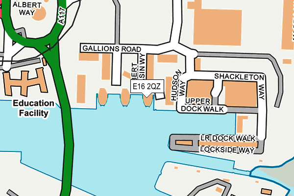 E16 2QZ map - OS OpenMap – Local (Ordnance Survey)