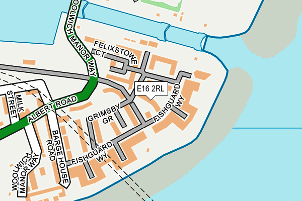 E16 2RL map - OS OpenMap – Local (Ordnance Survey)