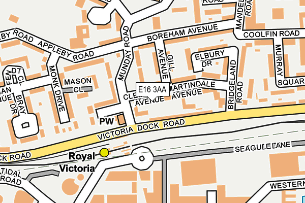 E16 3AA map - OS OpenMap – Local (Ordnance Survey)