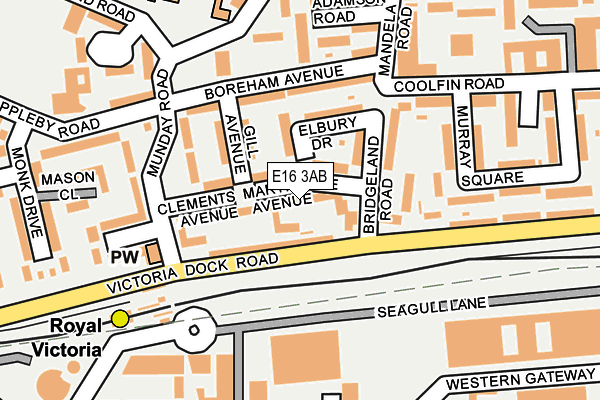 E16 3AB map - OS OpenMap – Local (Ordnance Survey)