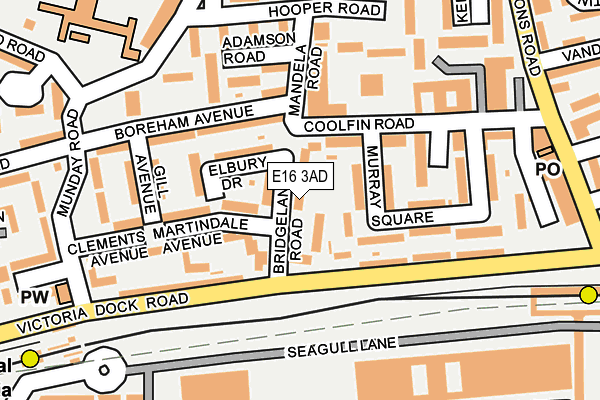 E16 3AD map - OS OpenMap – Local (Ordnance Survey)