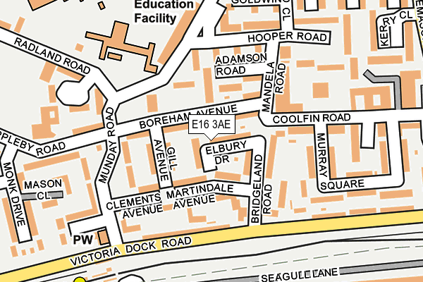 E16 3AE map - OS OpenMap – Local (Ordnance Survey)