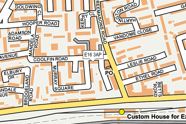 E16 3AP map - OS OpenMap – Local (Ordnance Survey)