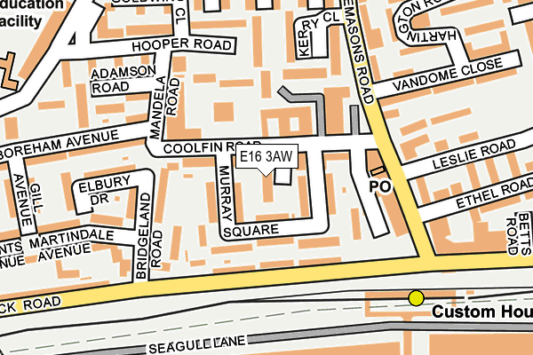 E16 3AW map - OS OpenMap – Local (Ordnance Survey)