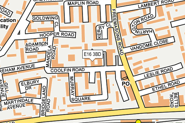 E16 3BD map - OS OpenMap – Local (Ordnance Survey)