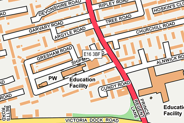 E16 3BF map - OS OpenMap – Local (Ordnance Survey)