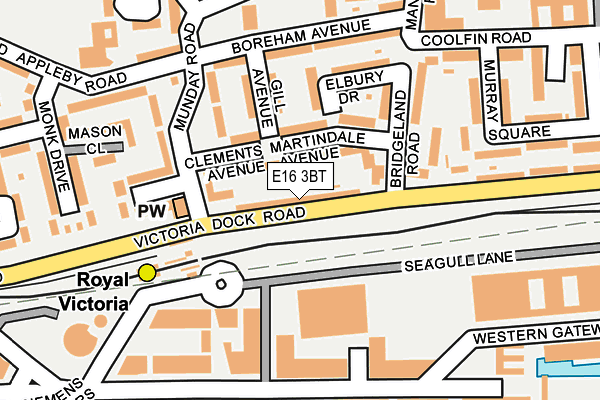 E16 3BT map - OS OpenMap – Local (Ordnance Survey)