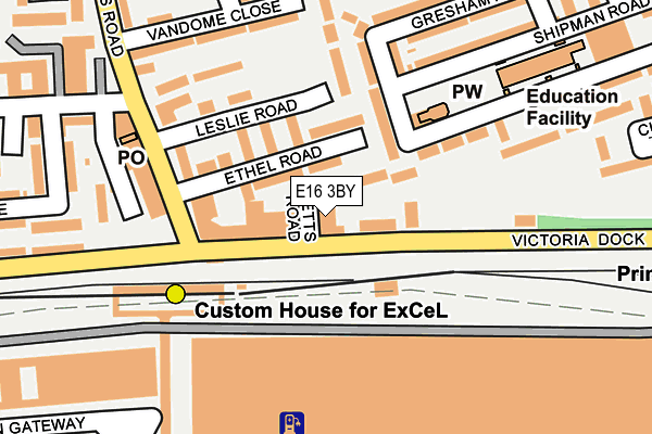 E16 3BY map - OS OpenMap – Local (Ordnance Survey)