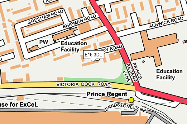 E16 3DL map - OS OpenMap – Local (Ordnance Survey)