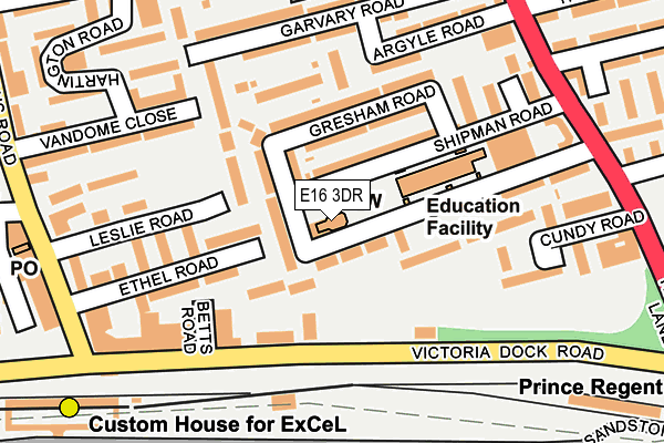 E16 3DR map - OS OpenMap – Local (Ordnance Survey)