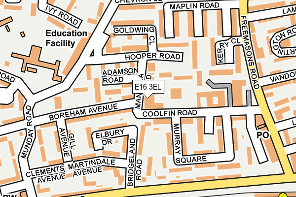 E16 3EL map - OS OpenMap – Local (Ordnance Survey)