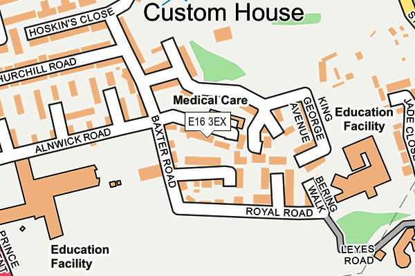 E16 3EX map - OS OpenMap – Local (Ordnance Survey)