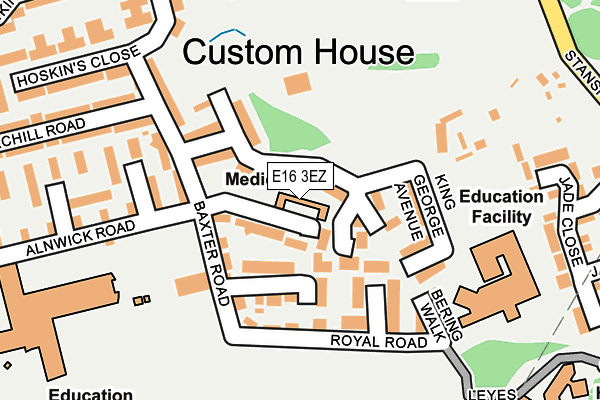 E16 3EZ map - OS OpenMap – Local (Ordnance Survey)