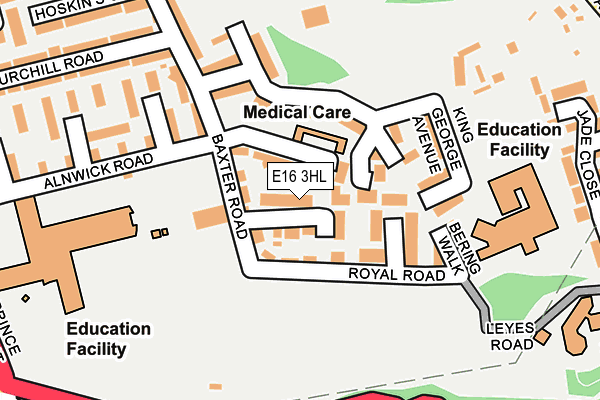 E16 3HL map - OS OpenMap – Local (Ordnance Survey)