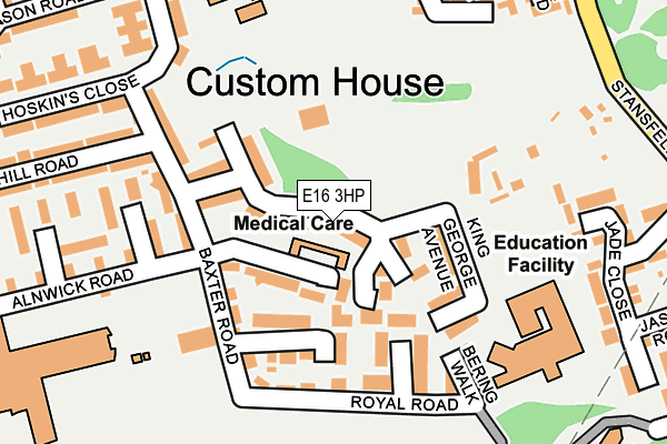 E16 3HP map - OS OpenMap – Local (Ordnance Survey)