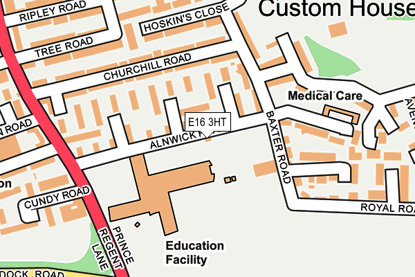 E16 3HT map - OS OpenMap – Local (Ordnance Survey)