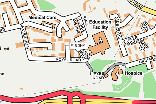 E16 3HY map - OS OpenMap – Local (Ordnance Survey)