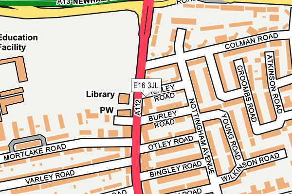 E16 3JL map - OS OpenMap – Local (Ordnance Survey)