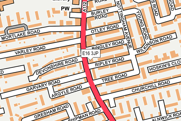 E16 3JP map - OS OpenMap – Local (Ordnance Survey)