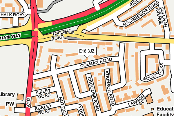 E16 3JZ map - OS OpenMap – Local (Ordnance Survey)