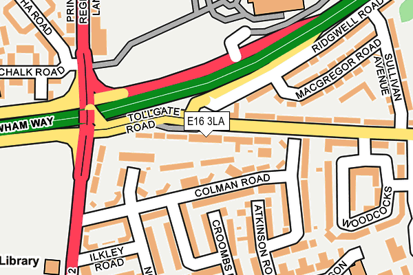 E16 3LA map - OS OpenMap – Local (Ordnance Survey)