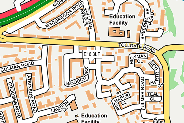 E16 3LF map - OS OpenMap – Local (Ordnance Survey)