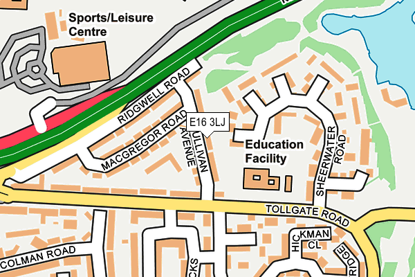 E16 3LJ map - OS OpenMap – Local (Ordnance Survey)