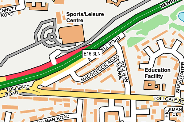 E16 3LN map - OS OpenMap – Local (Ordnance Survey)