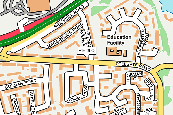 E16 3LQ map - OS OpenMap – Local (Ordnance Survey)