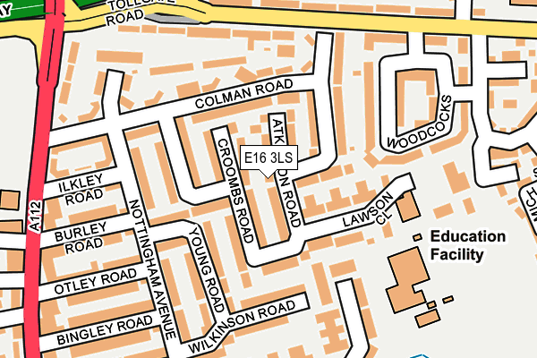 E16 3LS map - OS OpenMap – Local (Ordnance Survey)