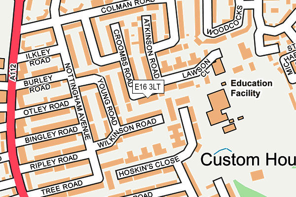 E16 3LT map - OS OpenMap – Local (Ordnance Survey)