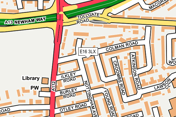 E16 3LX map - OS OpenMap – Local (Ordnance Survey)