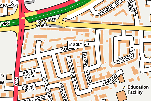 E16 3LY map - OS OpenMap – Local (Ordnance Survey)