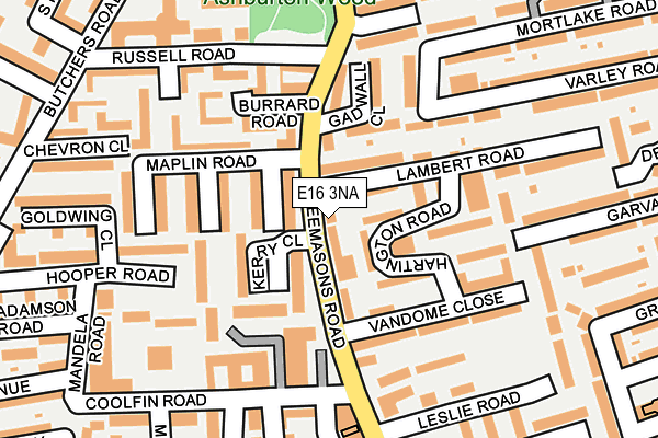 E16 3NA map - OS OpenMap – Local (Ordnance Survey)