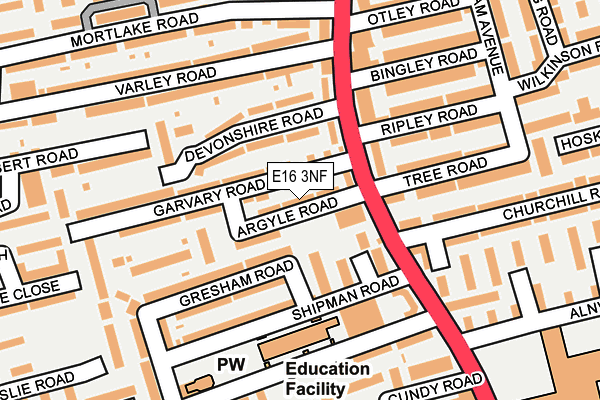 E16 3NF map - OS OpenMap – Local (Ordnance Survey)