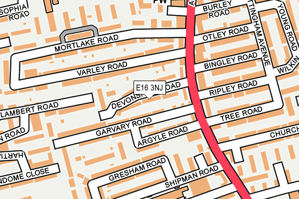 E16 3NJ map - OS OpenMap – Local (Ordnance Survey)