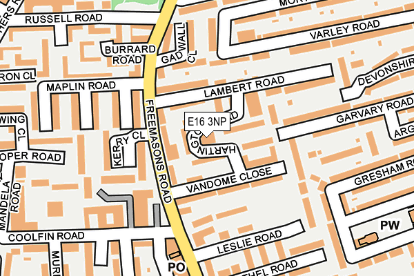 E16 3NP map - OS OpenMap – Local (Ordnance Survey)