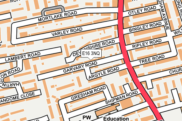 E16 3NQ map - OS OpenMap – Local (Ordnance Survey)