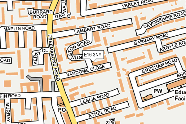 E16 3NY map - OS OpenMap – Local (Ordnance Survey)