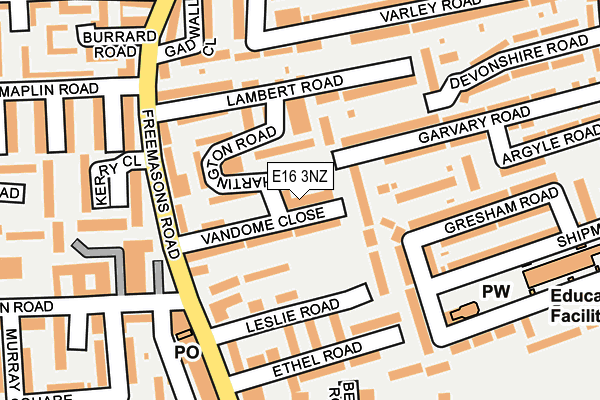 E16 3NZ map - OS OpenMap – Local (Ordnance Survey)